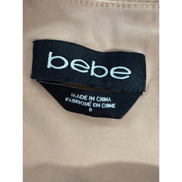 Bebe Nude Embellished Studded Crop Top Sz 0 — Glam Rock Y2K Party Clubwear - Picture 3 of 4